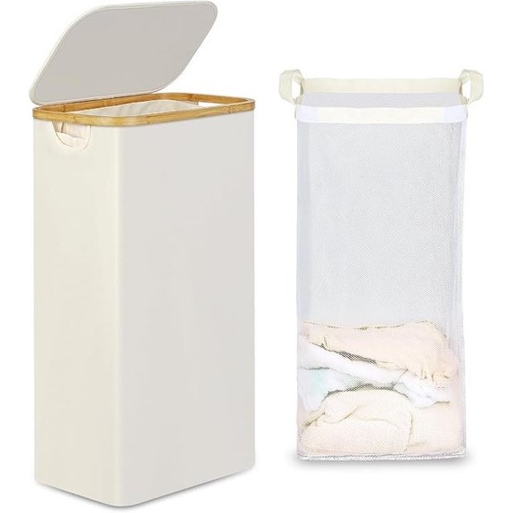 Efluky Slim Laundry Basket with Lid and Handles