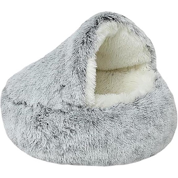 Cozy Hooded Dog Cave Bed for Small Pets