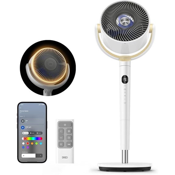 Dreo Smart Oscillating Floor Fan with RGB Light