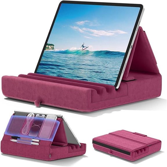 KDD Tablet Pillow Holder with Pocket and Stylus Mount