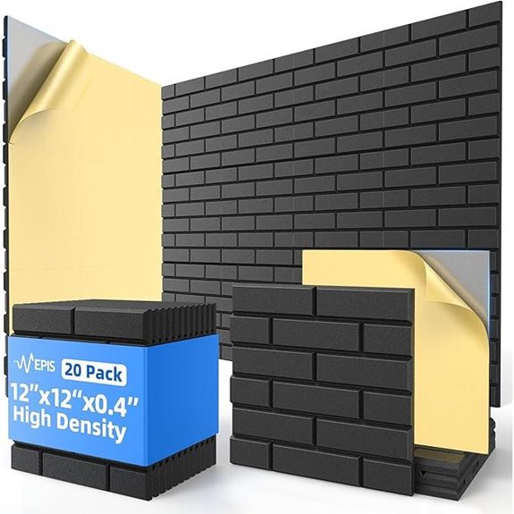20 Pack Acoustic Foam Panels with Self Adhesive