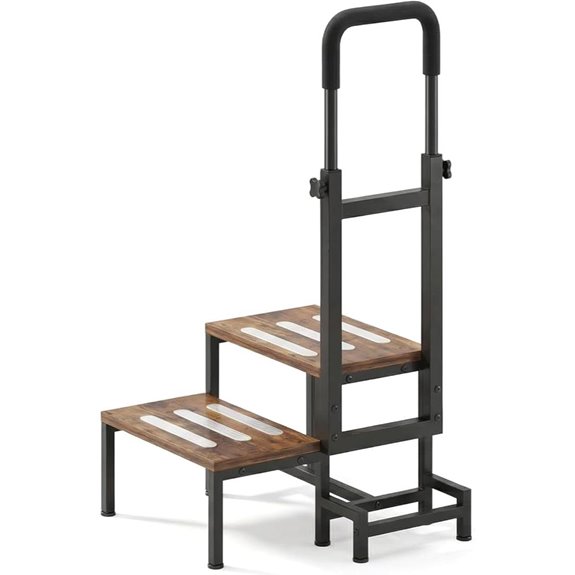 2-Tier Bed Step Stool with Handles and Non-Skid Platform