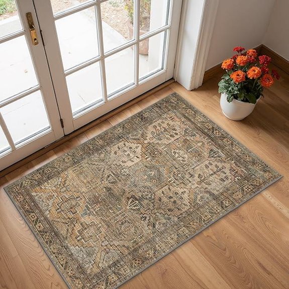 Bavni 2x3 Vintage Entryway Rug with Non-Slip Back