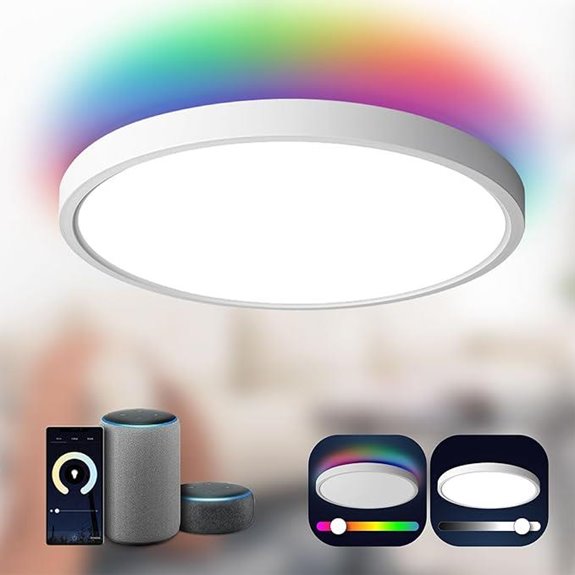 TALOYA 12-Inch WiFi RGB Ceiling Light for Home