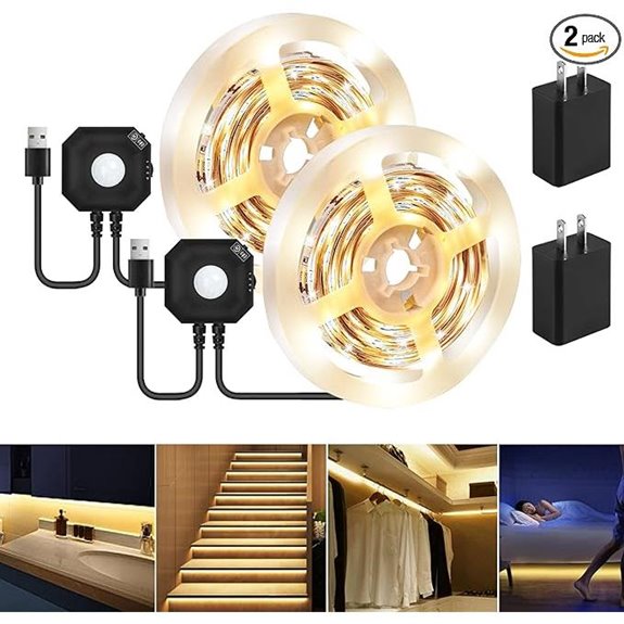 HOUHUI Motion Sensor LED Light Strip (2-Pack)