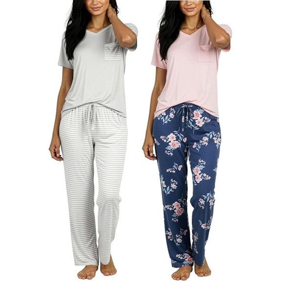 Real Essentials Women's Pajama Sets (2 Pack)