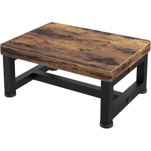 Rustic Wooden Step Stool with Non-Slip Feet