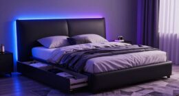 led lit storage beds