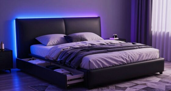 led lit storage beds