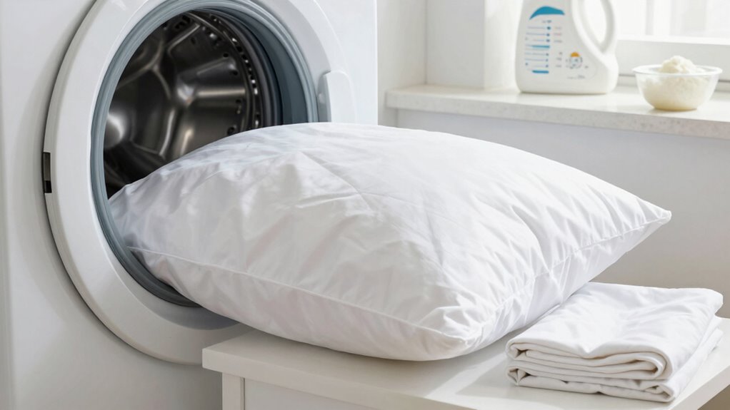 prepare pillows before washing