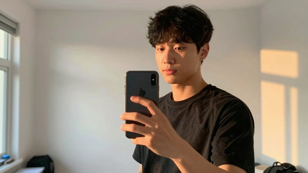 Selfie taken by North Korean defector Kim Kang-woo inside North Korea after he secretly reentered the country to help his mother defect